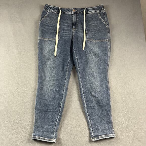 Judy Blue Pants Mens 18W Blue Gobble 2.0 High Waist Elastic Denim Joggers - Picture 1 of 12